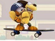 Garfield obstacole cu skateboard