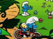 Joc de aventura cu Smurfs pe bicicleta
